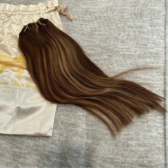 14” Chocolate Brown to Caramel Blonde 4/27 Clip In Human Hair Extensions 120g ME - Picture 12 of 13